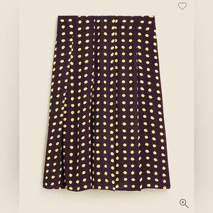 J.Crew Women's Size 0 Pleated Skirt In Plum Gold Dot Crepe De Chine